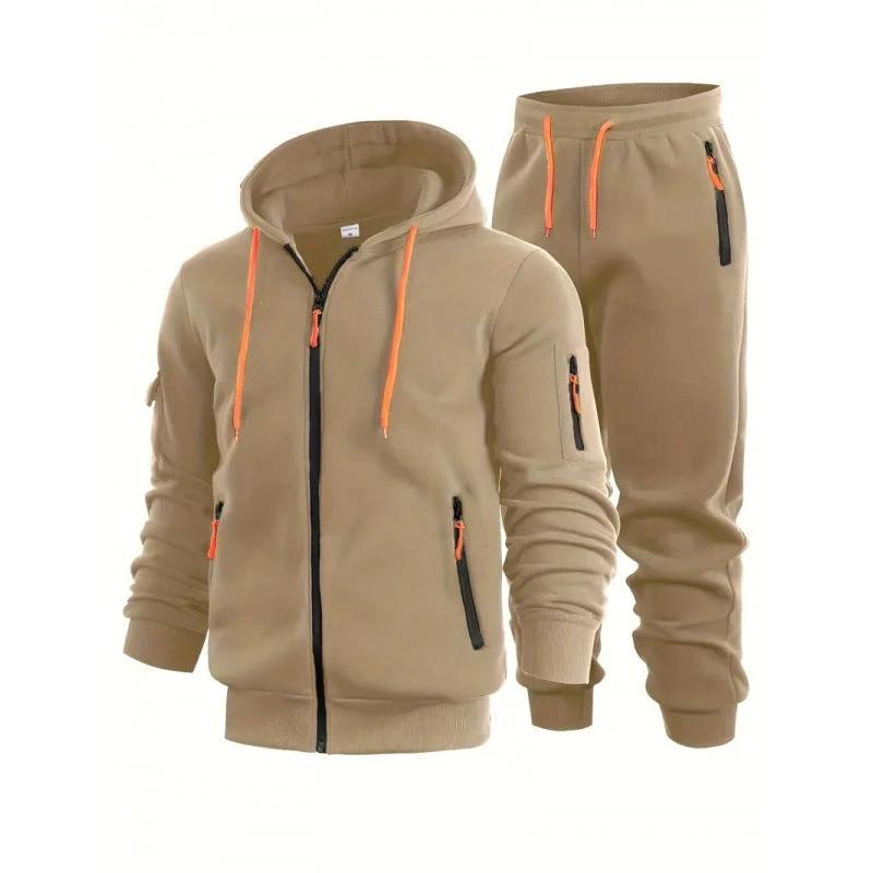 Men's Zip-Up Hoodie With Arm Pockets And Sweatshirt by GJG Denim