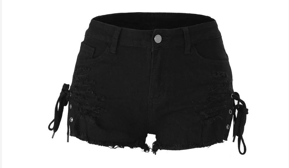 Ripped Washed-Vintage Denim Shorts by GJG Denim