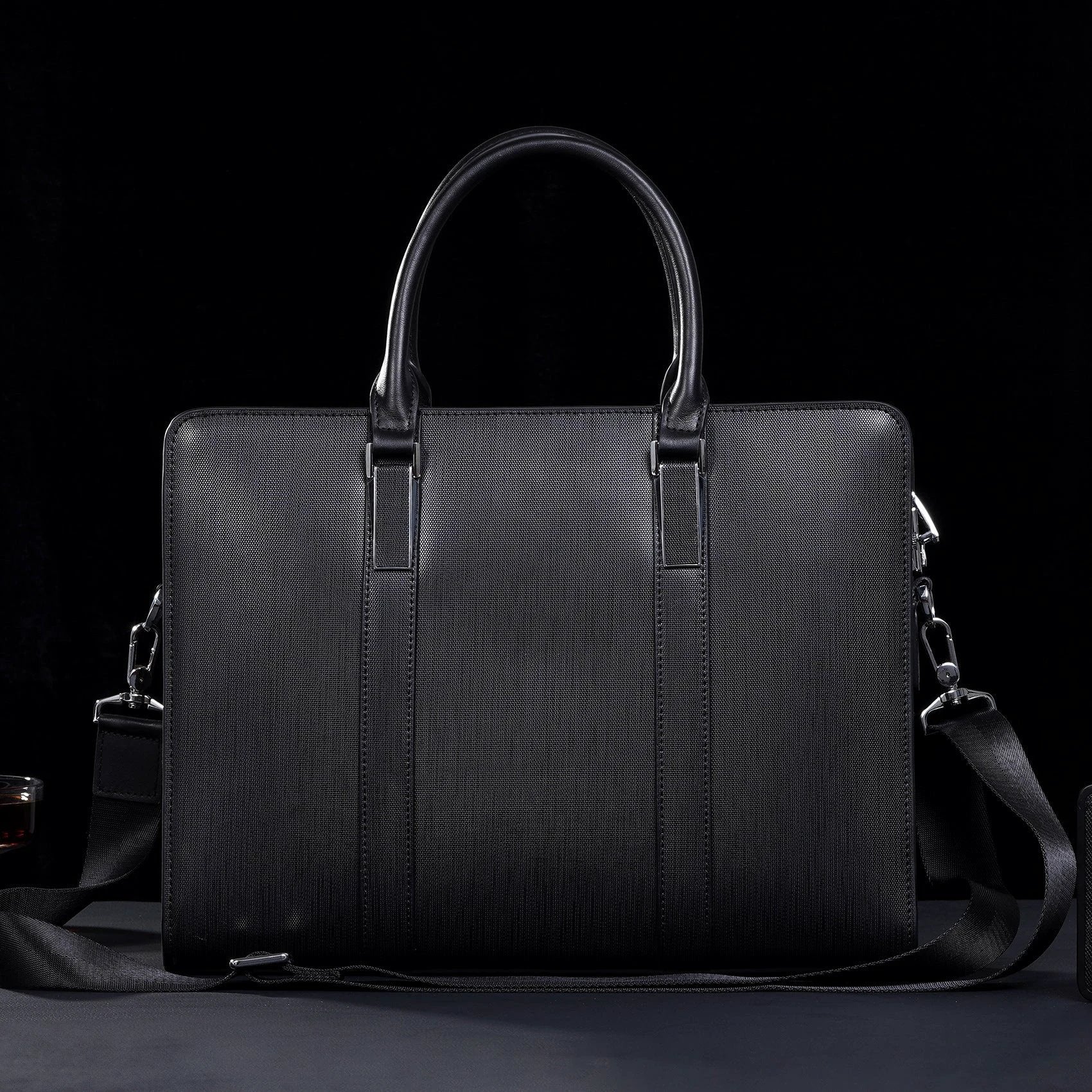 High-end Business Computer Men's Cowhide Handbag by GJG Denim