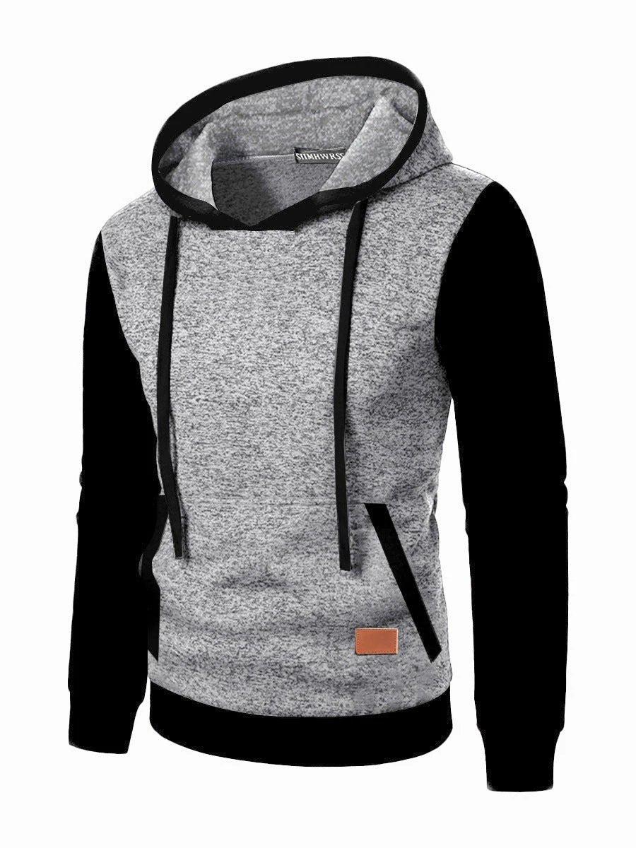 Men's Casual Jacquard Hooded Sweater by GJG Denim