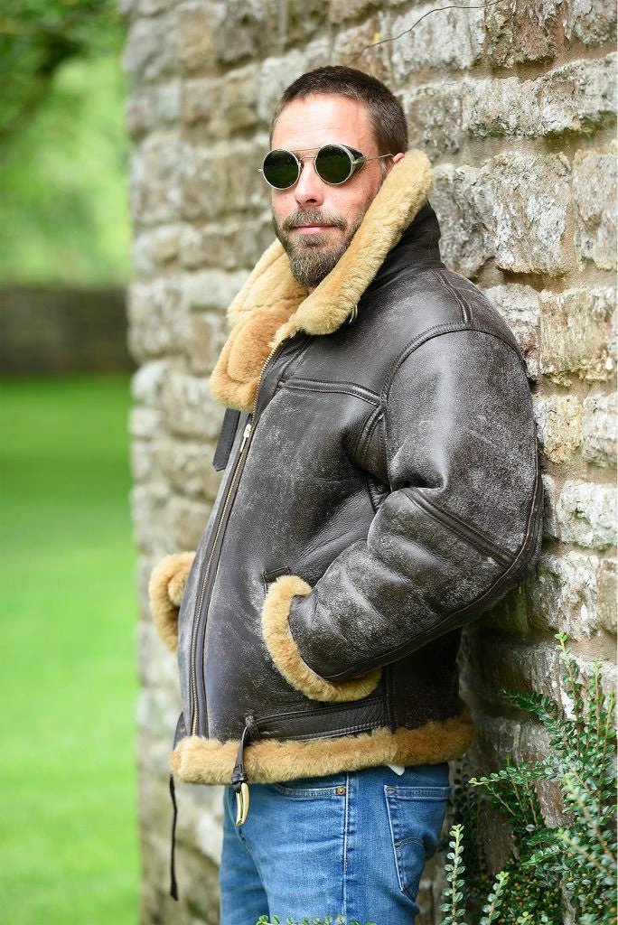 Men's Antique Trendy Faux Fur Coat by GJG Denim