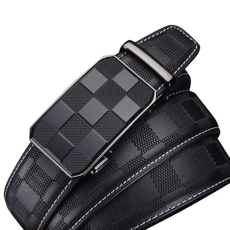 Men's Automatic Leather Buckle Belt by GJG Denim