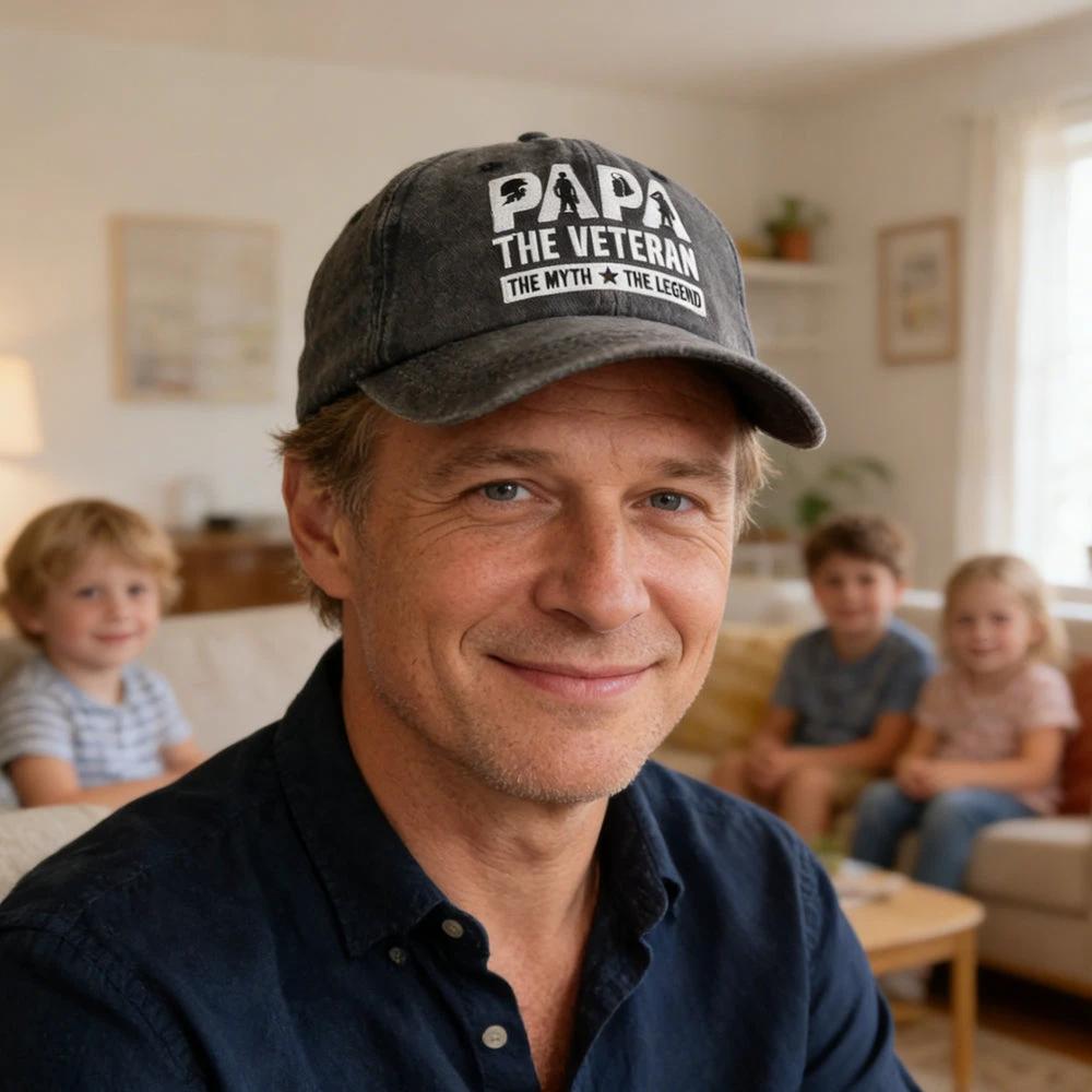 Men's Adjustable Embroidered Baseball Cap by GJG Denim