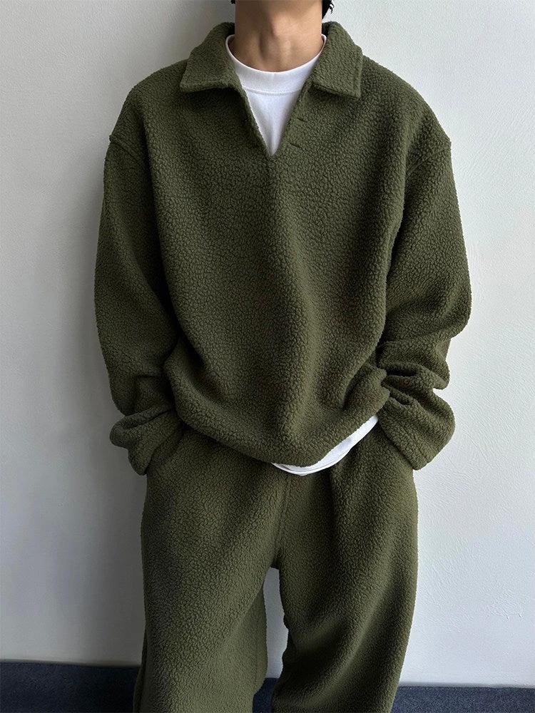 Men's Plush Army Green Set by GJG Denim