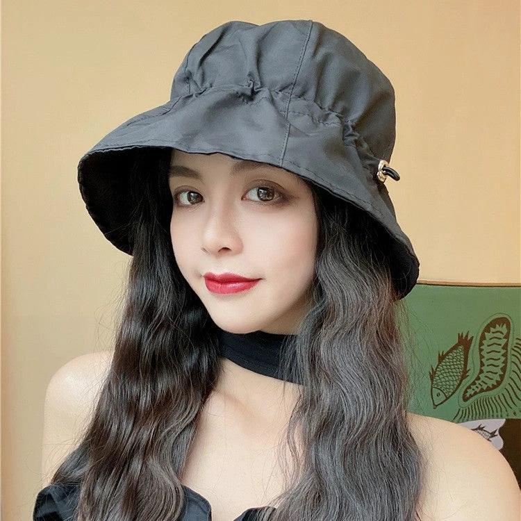 Slimming Drawstring Elastic Sun Hat For Sun Protection by GJG Denim