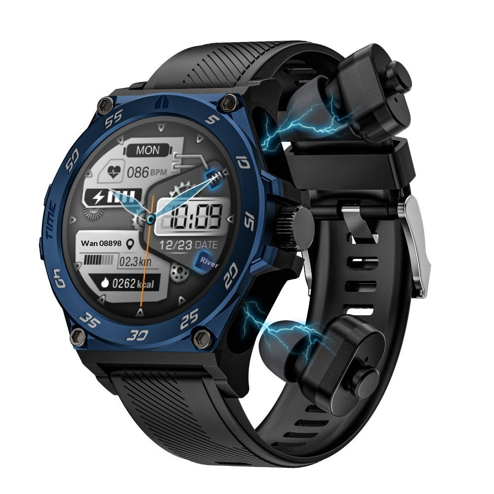 Smartwatch With Bluetooth Calling And TWS Earbuds In One For Men by GJG Denim