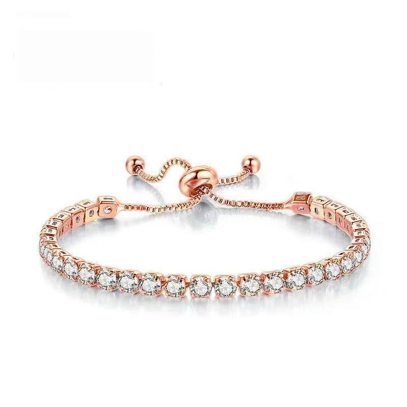 Simple Stainless Steel Material Square Zircon Crystal Bracelet by GJG Denim