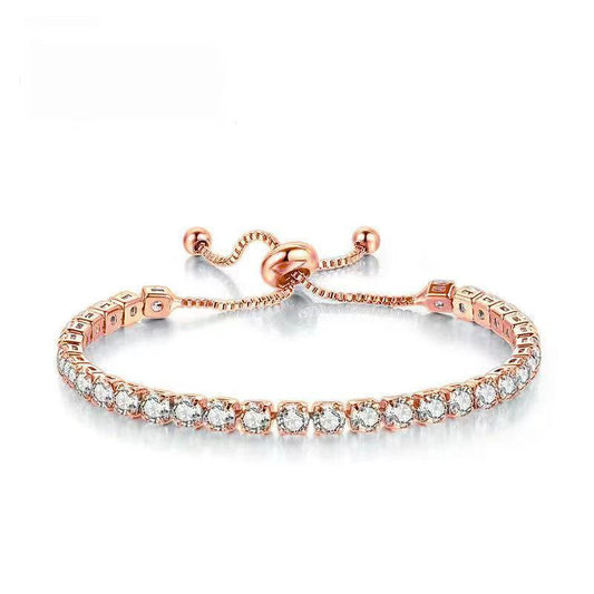 Simple Stainless Steel Material Square Zircon Crystal Bracelet by GJG Denim