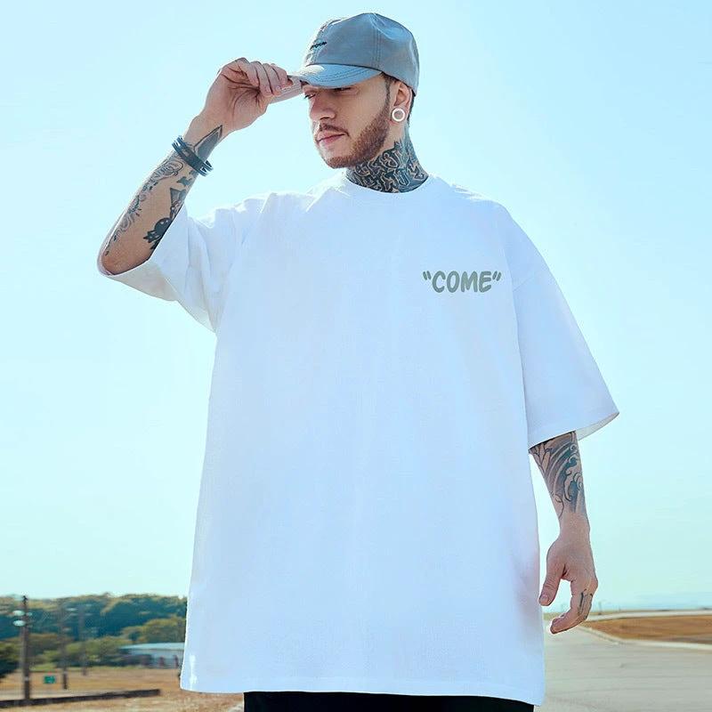 Men's Oversized Loose-fit Short-sleeve Shirt by GJG Denim