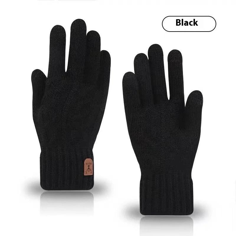 Men's Cold-proof Wool Knitted Gloves by GJG Denim