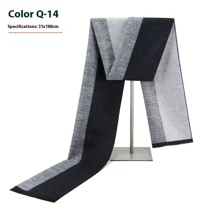 Men's Warm Cashmere-like Striped Scarf by GJG Denim