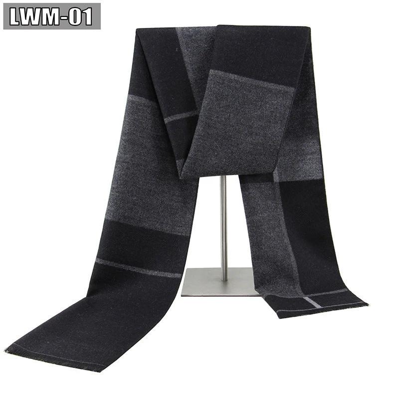 Men's Cashmere Autumn And Winter Business Plaid Scarf by GJG Denim