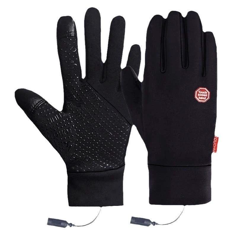 Men's Touch Screen Windproof Warm Usb Heating Gloves by GJG Denim
