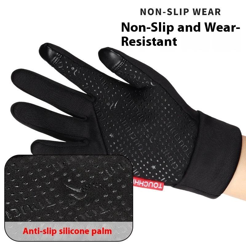 Men's Touch Screen Windproof Warm Usb Heating Gloves by GJG Denim