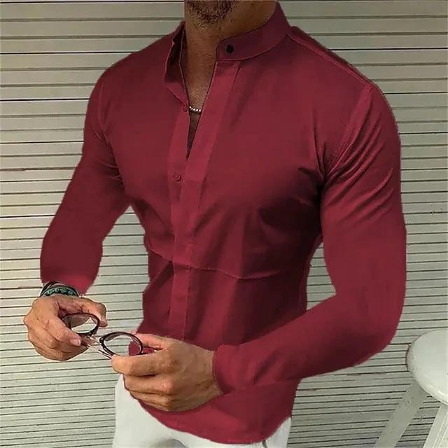 Men's Stand Up Collar Shirt by GJG Denim