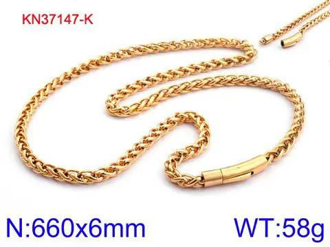 6mm Release Buckle Stainless Steel Titanium Steel Necklace For Men by GJG Denim