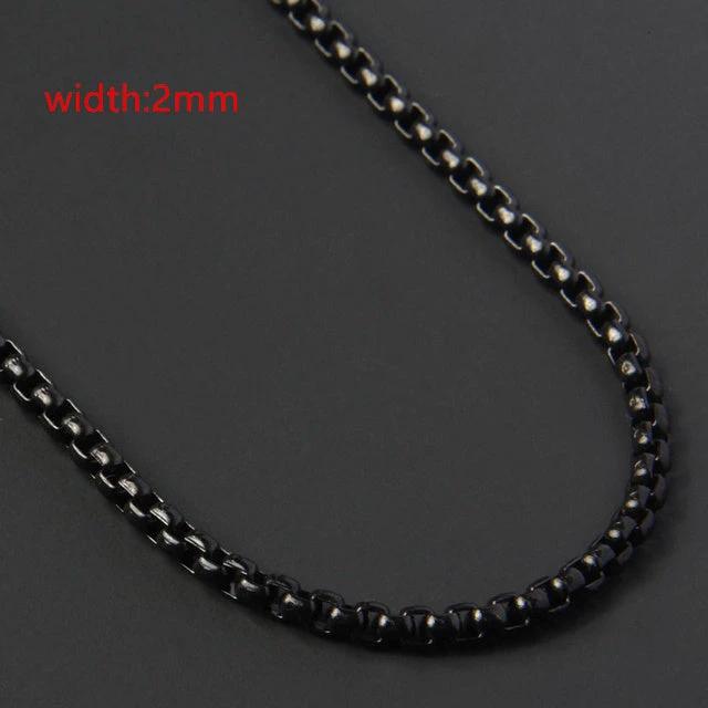 Men's Steel Figaro Cuban Chain Necklace by GJG Denim