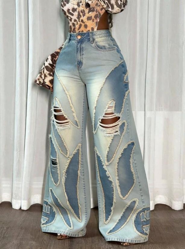 American Retro Spicy Girl Wide-leg by GJG Denim