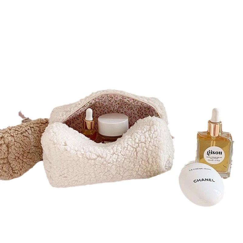 Teddy Plush Cosmetic Bag Japanese Style Lambswool by GJG Denim