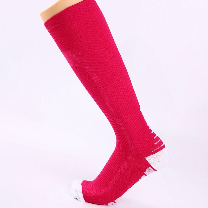 Men's Sports Multi-color Gradient Long Tube Compression Socks by GJG Denim