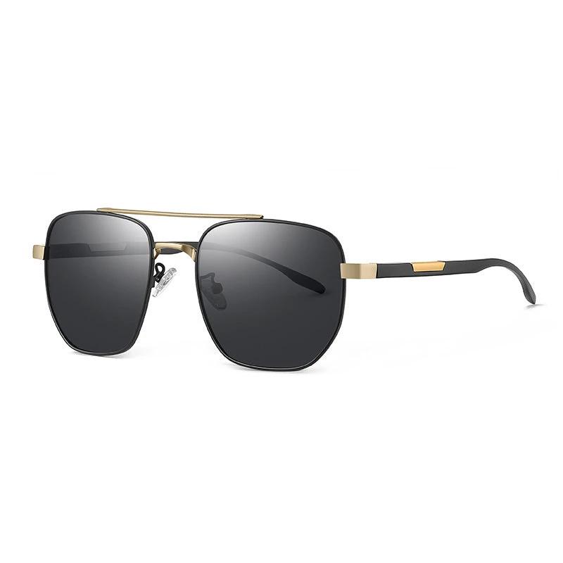 Men's Metal Aluminum Magnesium Spectacle Foot UV Protection Large Rim Sunglasses by GJG Denim