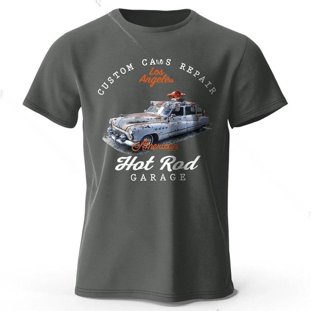 Car Club Patch Print Men's T-shirt by GJG Denim