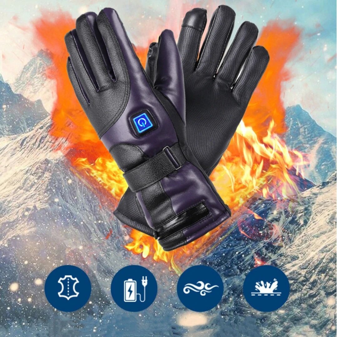 Men's Warm Waterproof Heating Gloves by GJG Denim