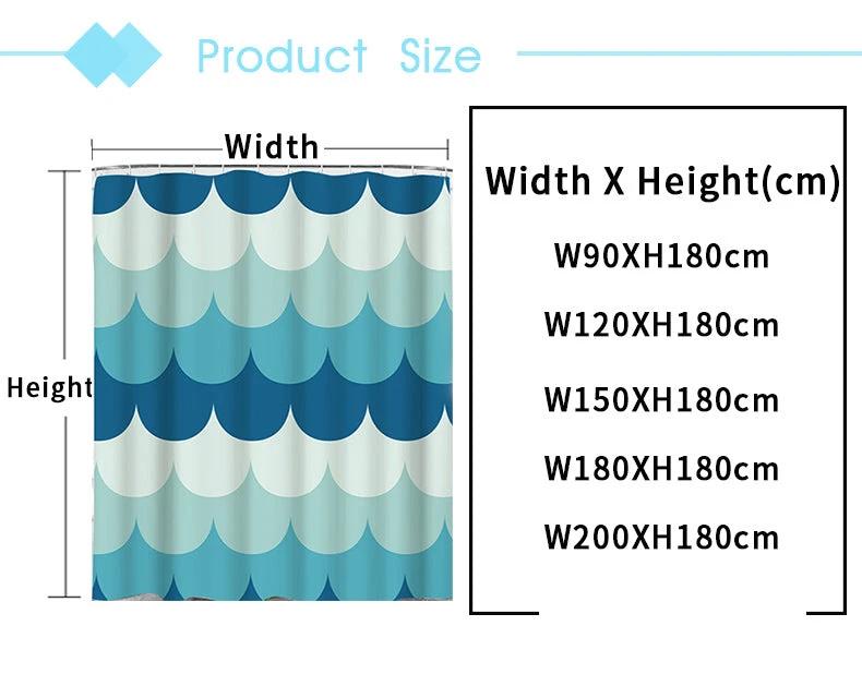 Geometric Print Shower Curtain by GJG Denim