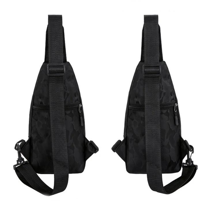 Men's Camouflage Chest Bags With Headphone Hole by GJG Denim