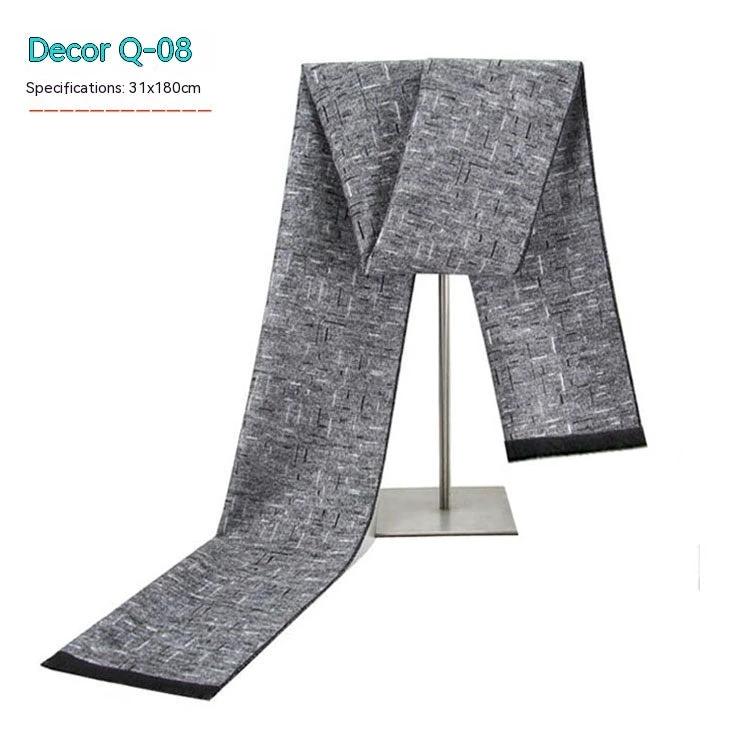Men's Striped Winter Warm Artificial Cashmere Scarf For Men by GJG Denim