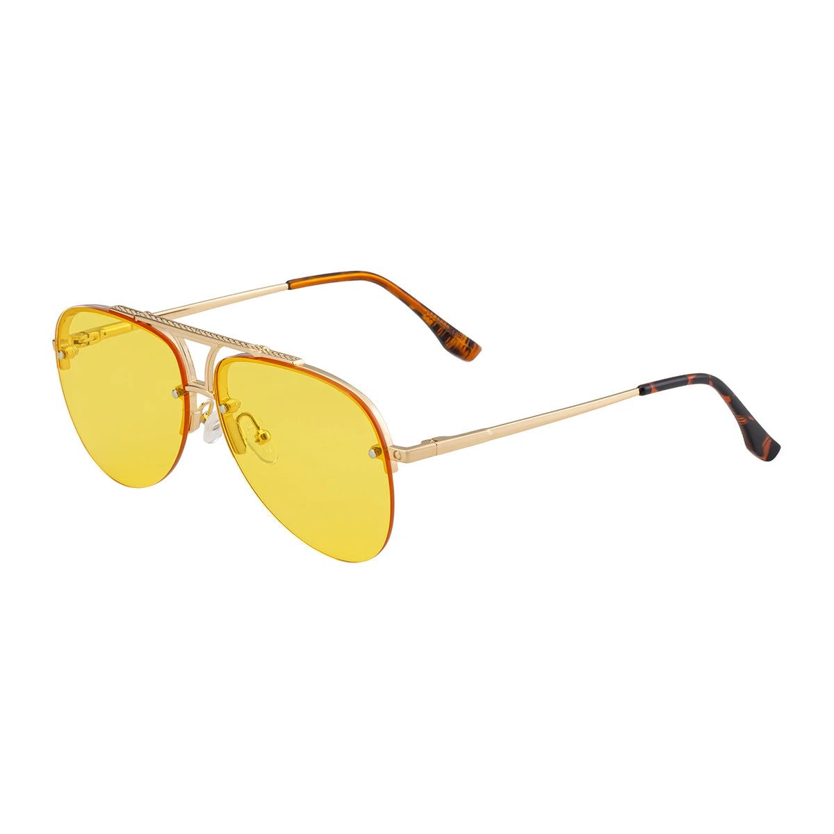 Men's Fashion Metal Half-Frame Sunglasses by GJG Denim