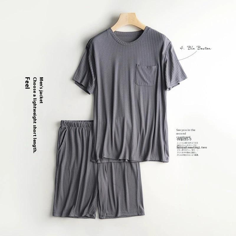 Men's Half Sleeve Shirt And Shorts Pajamas by GJG Denim