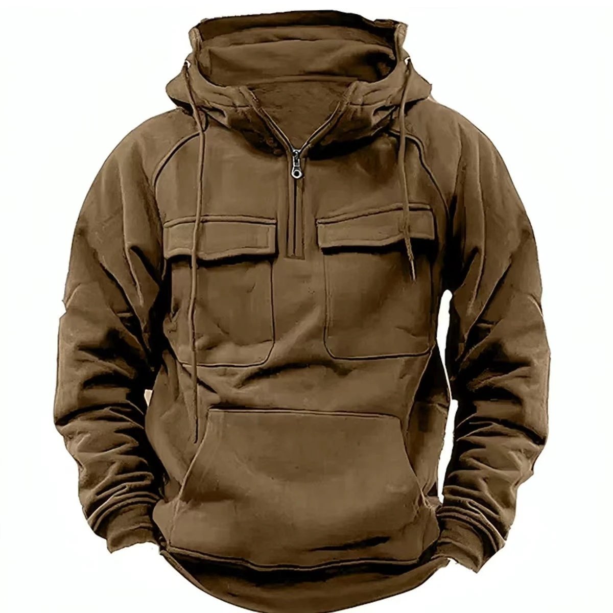Men's Zip-up Hoodies Sweatshirt With Drawstring And Pocket Design Fashion Casual Sports Sweatshirt by GJG Denim