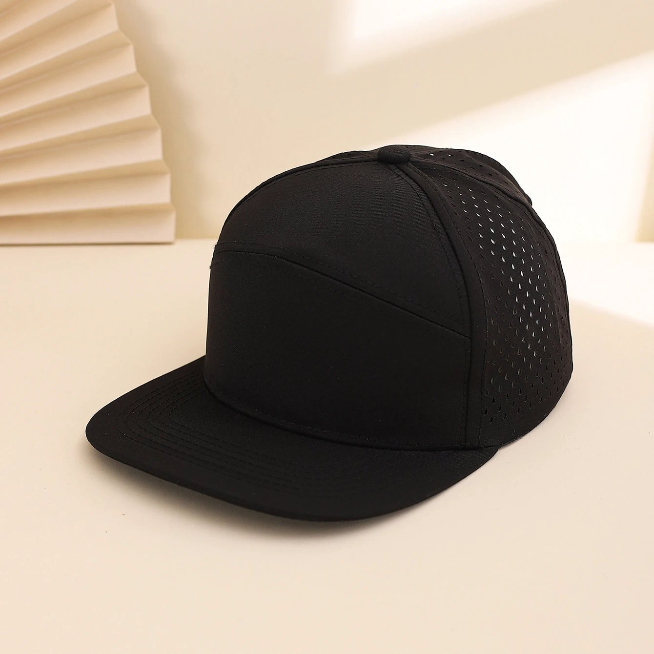 Men's Solid-color, Patchwork Mesh Baseball Cap by GJG Denim