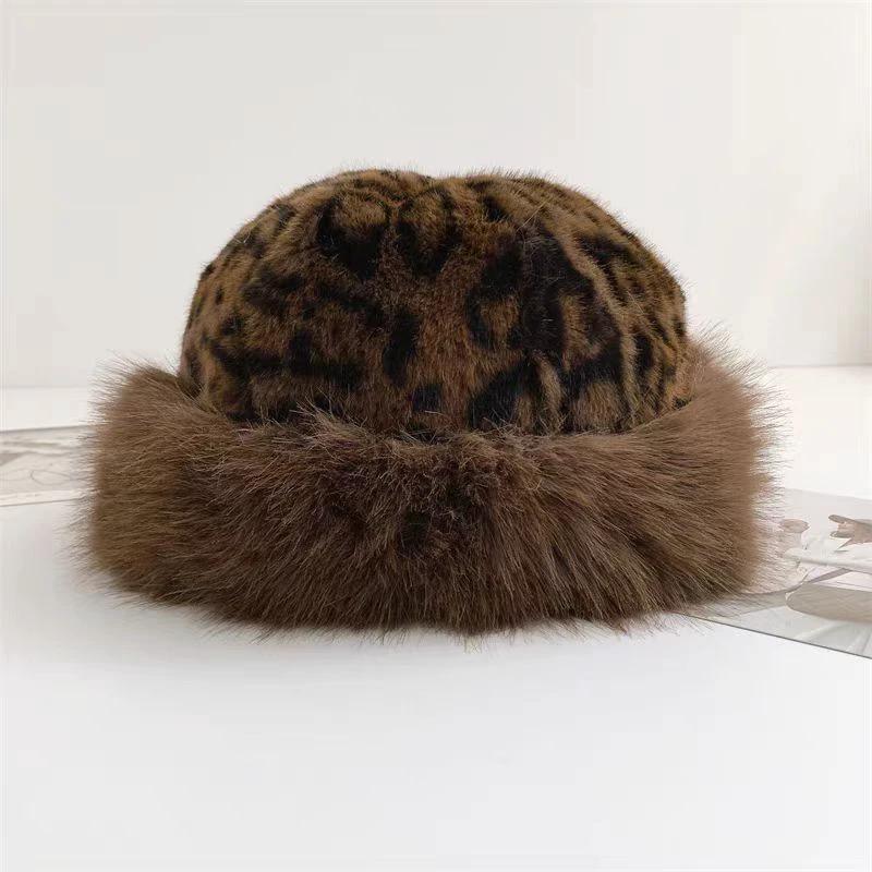 Leopard Print Mongolian Hat For Women by GJG Denim