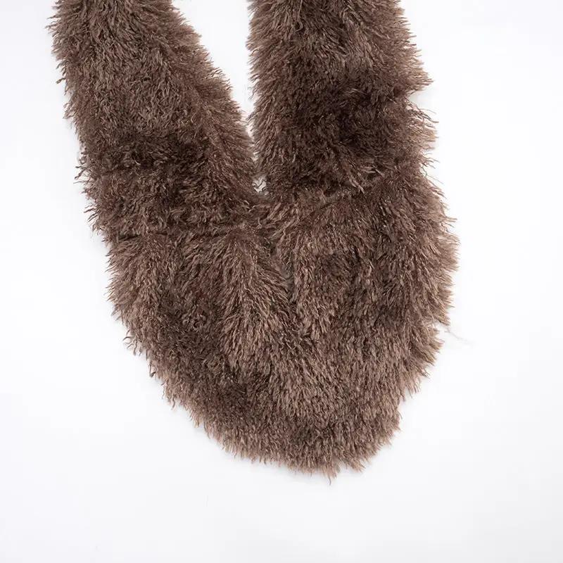 AutumnWinter New Fuzzy Collar Half-Length Skirt Set by GJG Denim