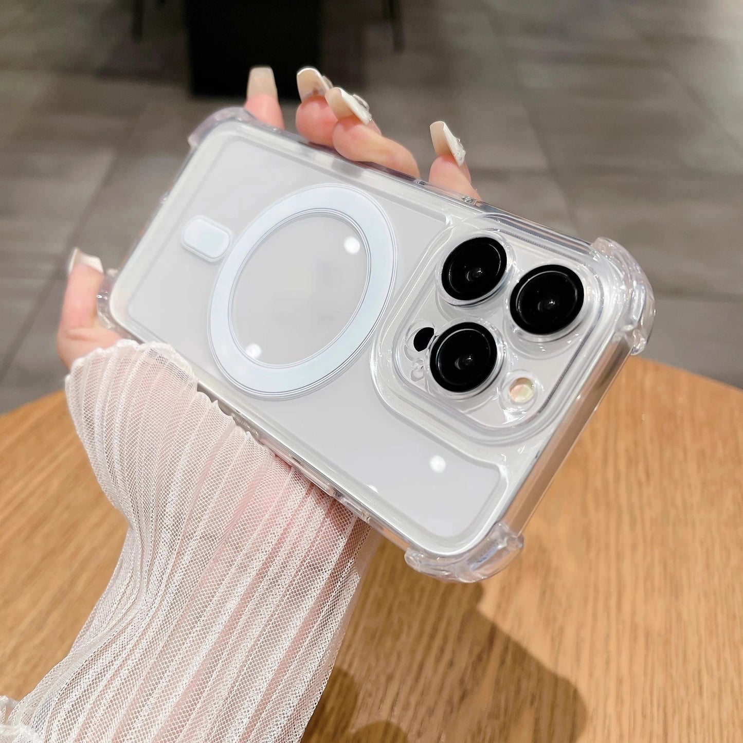 Transparent Airbag Phone Case Comes With Lens Protector All-inclusive Protective Cover by GJG Denim