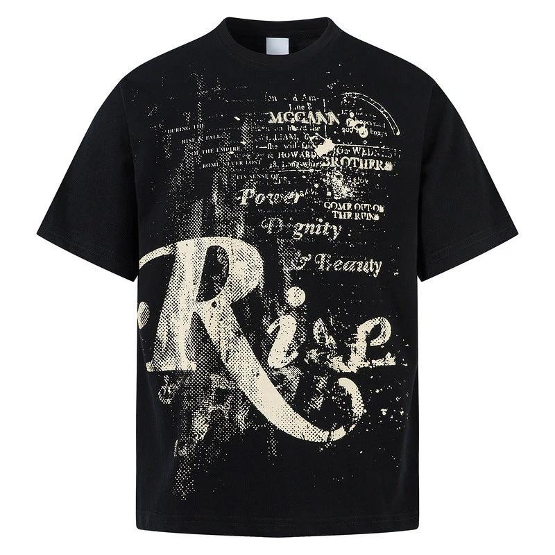 Men's And Women's Letter Printing Casual Couple's Tops by GJG Denim