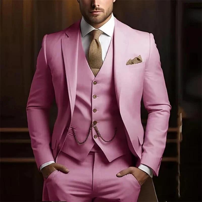 Men's High-grade Gentleman Temperament Slim Three-piece Suit by GJG Denim