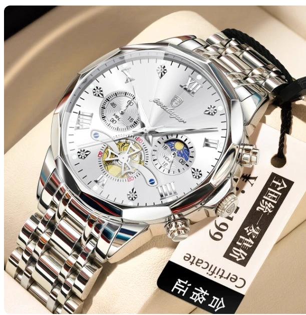 Waterproof Multifunctional Trendy High-end Luminous Men's Quartz Watch by GJG Denim