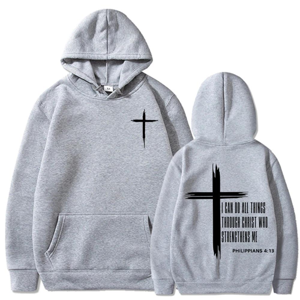 Men's "I Can Do All Things Through Christ" Hoodie by GJG Denim