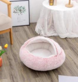 2 In 1 Dog And Cat Bed Pet Winter Bed Round Plush Warm Bed House Soft Long Plush Pets Bed Pet Products by GJG Denim