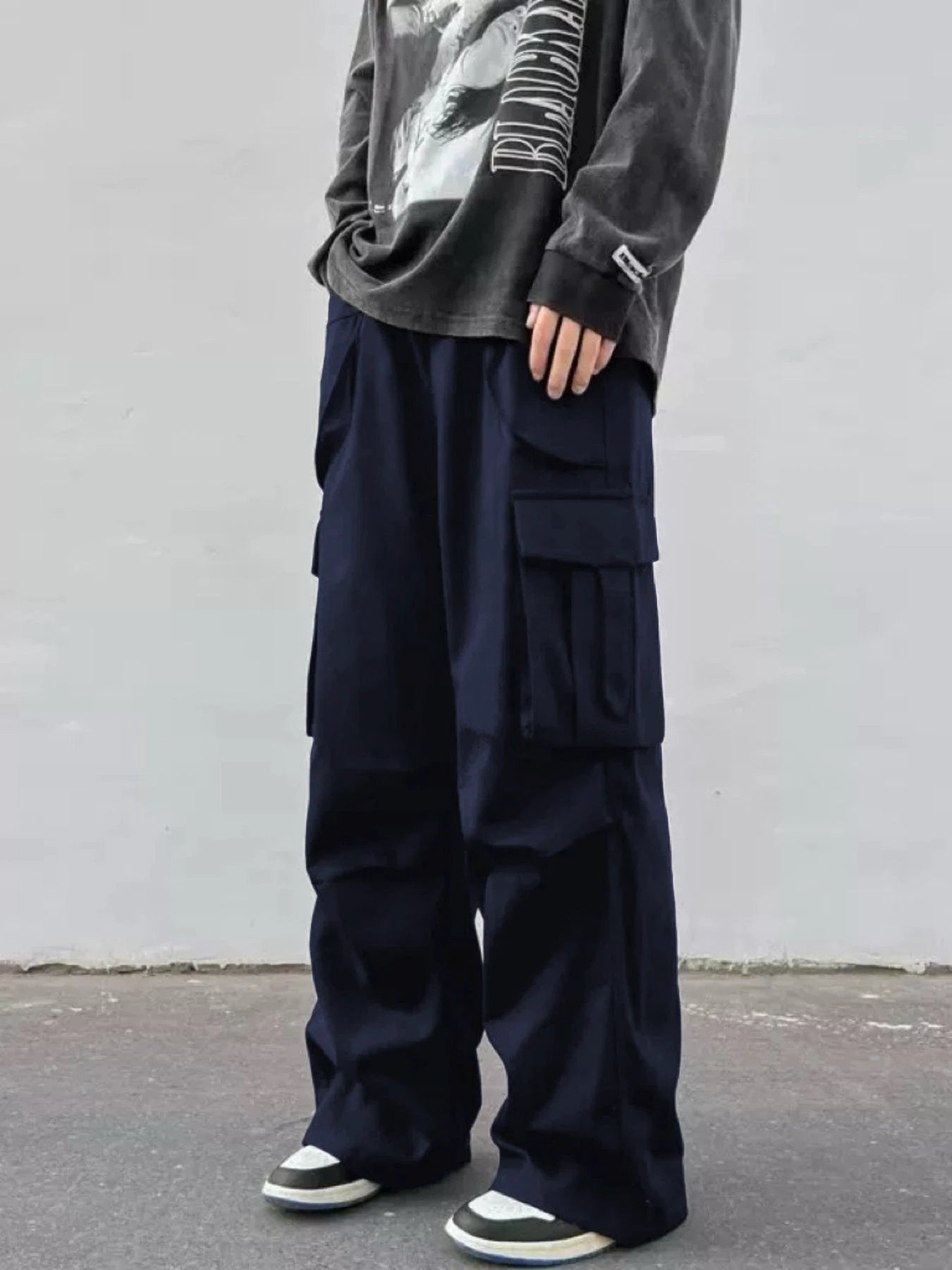 Men's Wide-leg Parachute Pants by GJG Denim