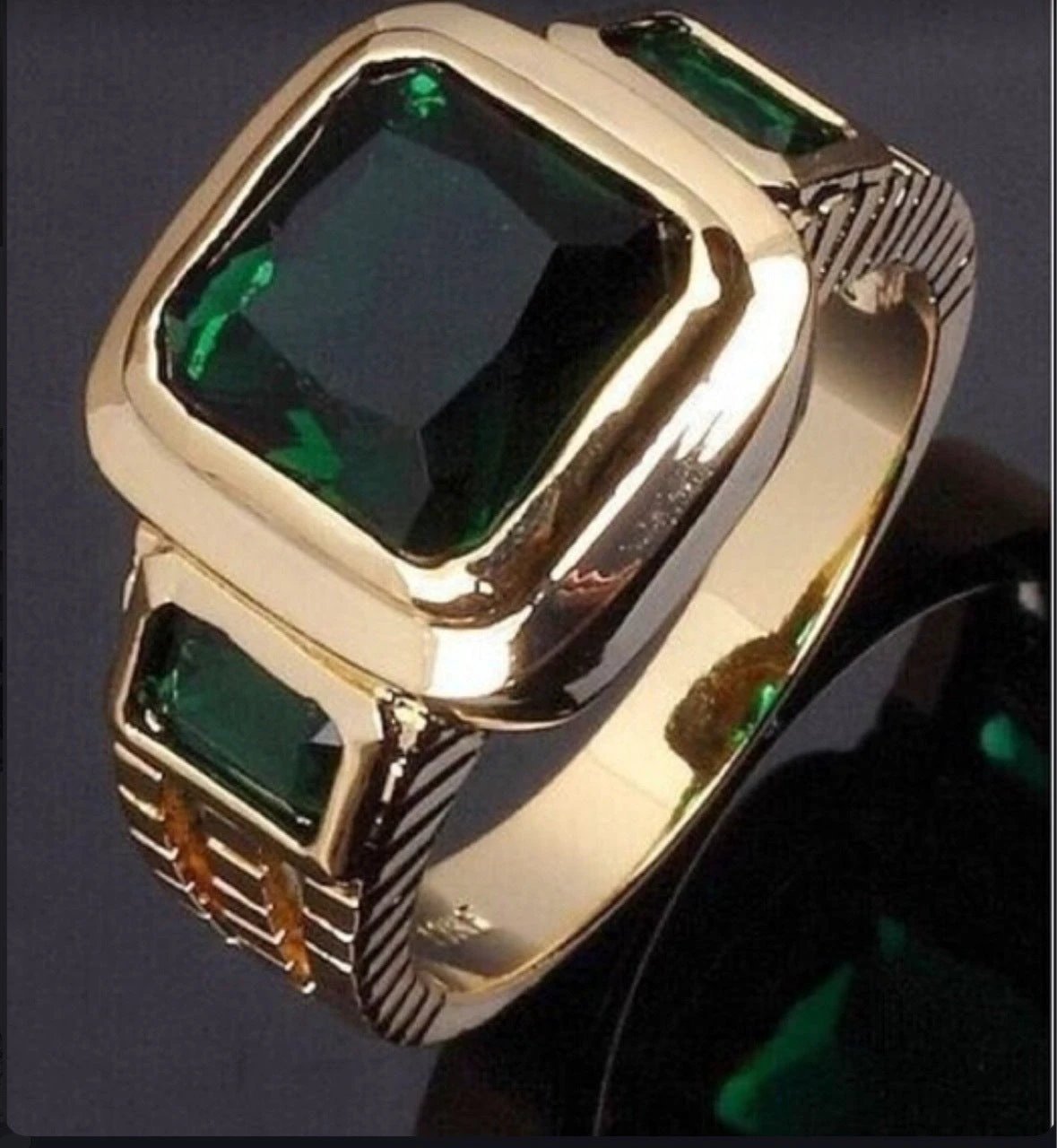 Men's Gold-Plated Micro-Pave Zircon Ring by GJG Denim