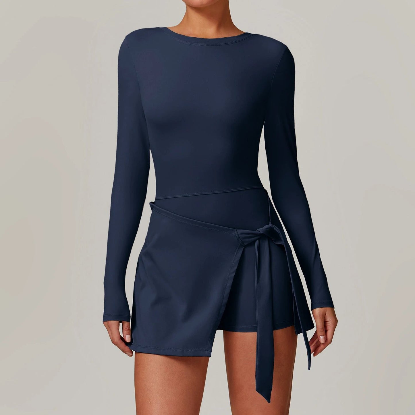 Zechuang Fake Two-piece Anti-exposure Tight Sports Dress by GJG Denim