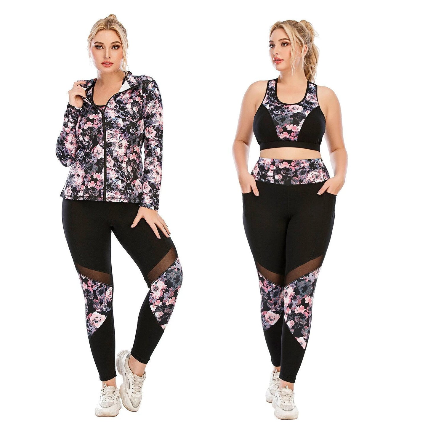 Workout Clothing Suit Plus Size Yoga Wear Tight Sports Bra by GJG Denim