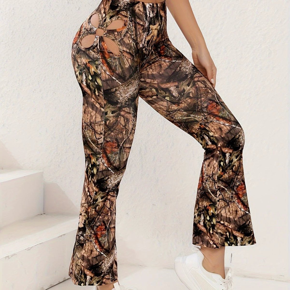 Street Snap Sexy Print High Waist Slim Fit Yoga Leisure Pants by GJG Denim