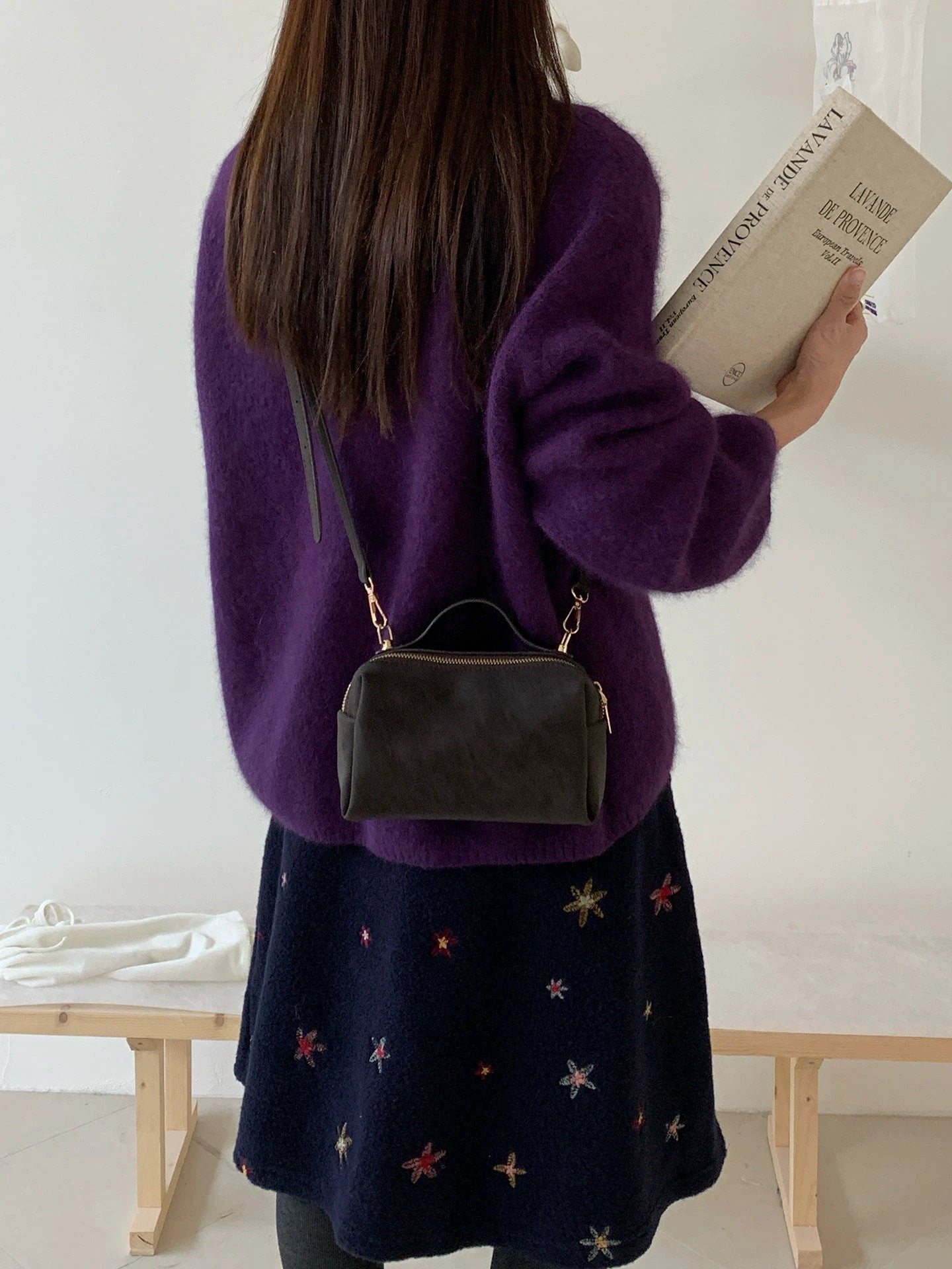 Retro Small Square Bag Shoulder Crossbody Bag by GJG Denim