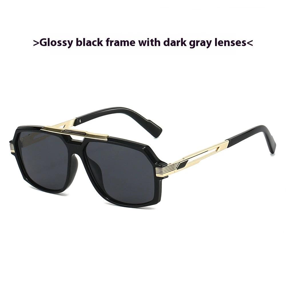 Men's Metal Mirror Leg Paint Fashion All-match Sun-resistant Sunglasses by GJG Denim