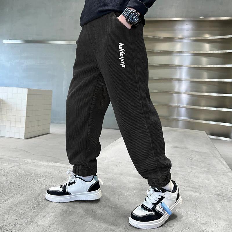 Children's Pants, Boys' Pants, Spring And Autumn Collection 2025 New Style Wholesale, Large Children's Sports Pants, Export Long Pants, Trendy Corduroy Cross-border by GJG Denim